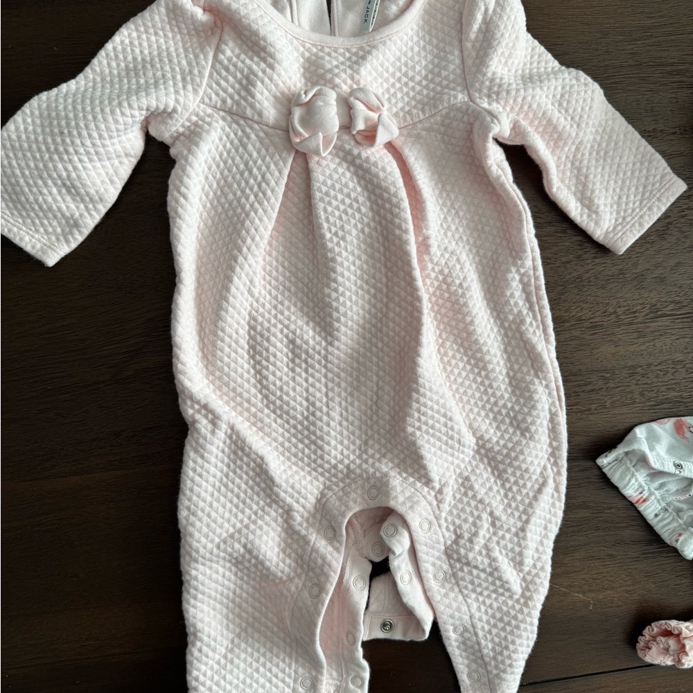 Janie and Jack Pink Polka Dot Footie One Piece